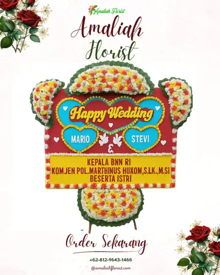 Papan Bunga Pernikahan Bendung